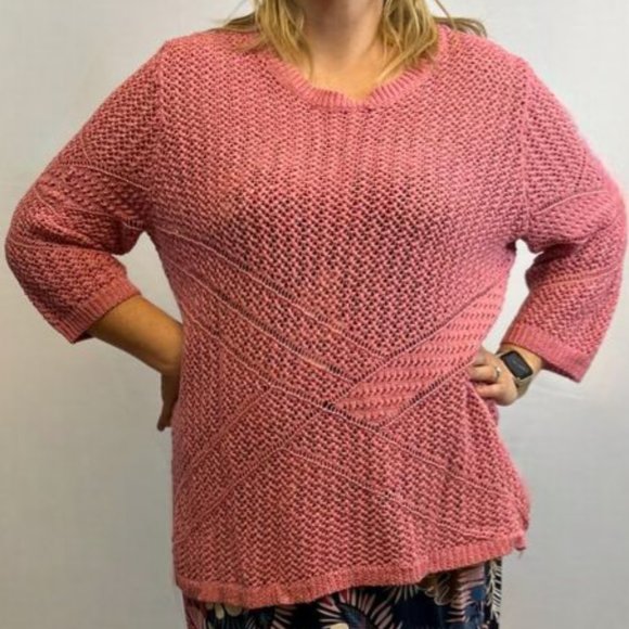 Laura Plus Pink Knit Sweater - Picture 1 of 5